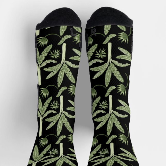 Tropical palm trees seamless pattern wrapping pape socks (Top)