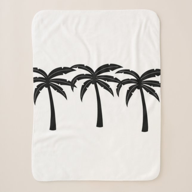 Tropical Palm Trees Sherpa Blanket (Front)