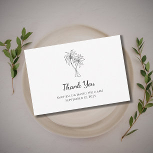 Tropical Palm Trees Simple Destination Wedding Thank You Card