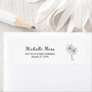 Tropical Palm Trees Simple Script Return Address