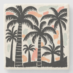 Tropical Palm Trees Stone Coaster