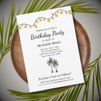 Tropical Palm Trees String Lights Birthday Party