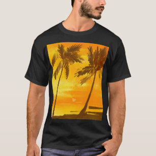 Tropical Palm Trees Summer Background T-Shirt