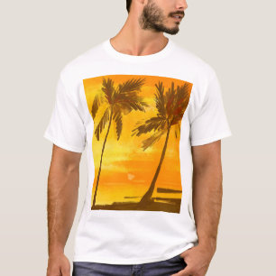 Tropical Palm Trees Summer Background T-Shirt