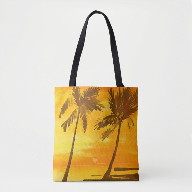 Tropical Palm Trees Summer Background Tote Bag (Front)