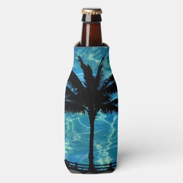 Tropical Palm Trees Summer Bottle Cooler (Bottle Front)