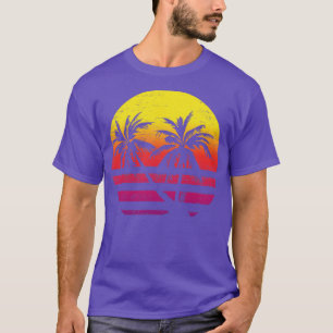 Tropical Palm Trees Sunset Beach Island Summer Sum T-Shirt