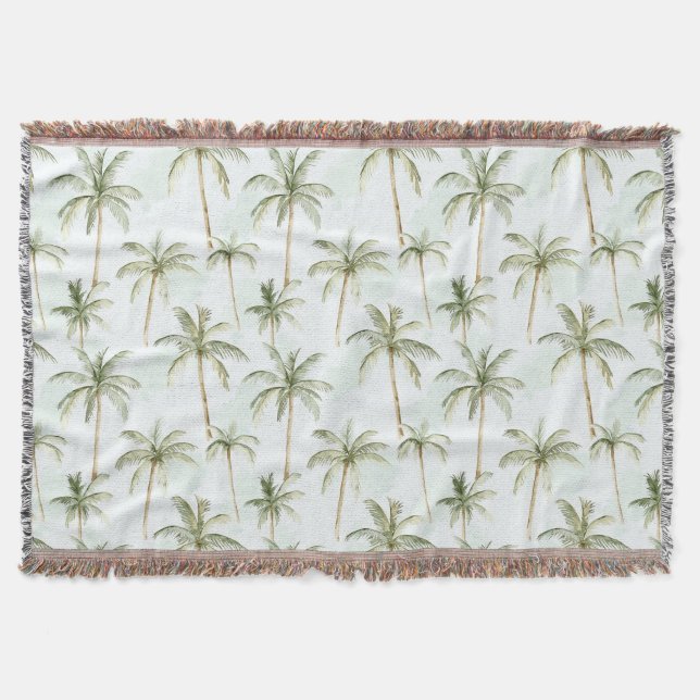 Tropical Palm Trees Throw Blanket (Front)