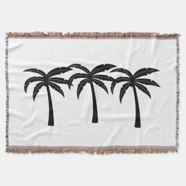 Tropical Palm Trees Throw Blanket (Front)