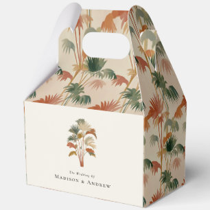 Tropical Palm Trees Watercolor Pastel Boho Wedding Favour Box