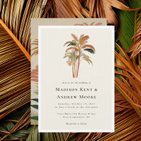 Tropical Palm Trees Watercolor Pastel Boho Wedding