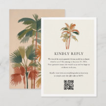 Tropical Palm Trees Watercolor Pastel Boho Wedding
