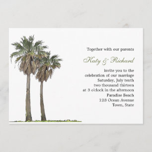 Tropical Palm Trees Wedding Invitation