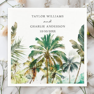 Tropical Palm Trees Wedding Napkin