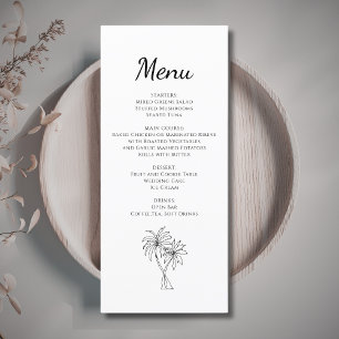 Tropical Palm Trees Wedding Reception Dinner Menu