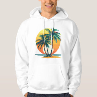 Tropical Palm Trees with Vibrant Sunset  Hoodie