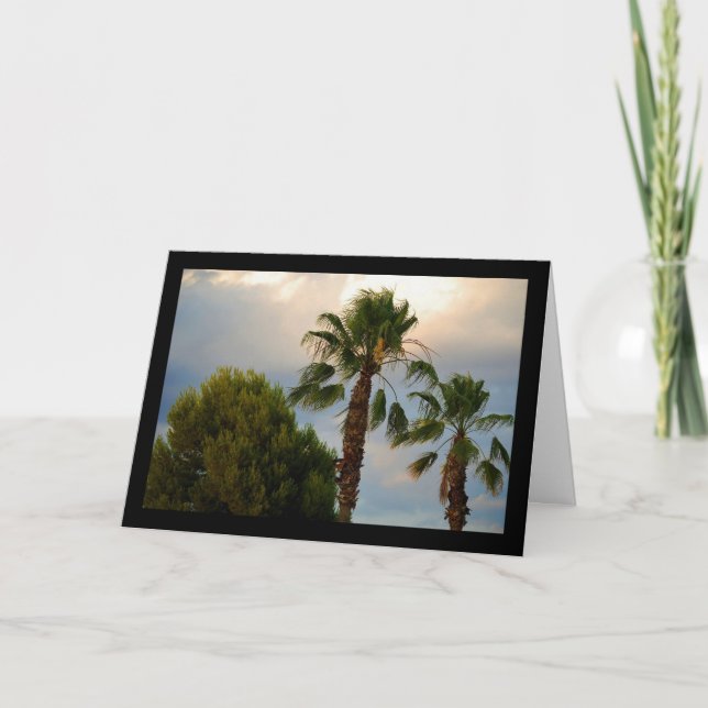 Tropical Palm Twilight Card (Front)
