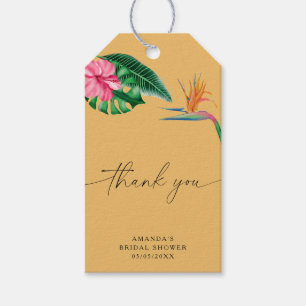 Tropical Palm Watercolor Geometric thank you Gift Tags