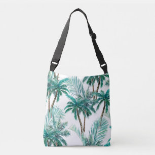 Tropical Palm: Watercolor Jungle Pattern. Crossbody Bag