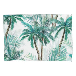 Tropical Palm: Watercolor Jungle Pattern. Pillowcase