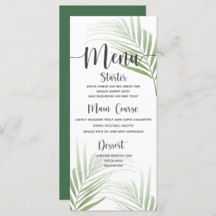 Tropical Palm Wedding Dinner Menu