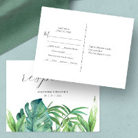 Tropical Palm Wedding Meal Choice RSVP