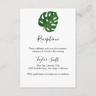 Tropical Palm Wedding Reception Card