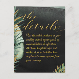 Tropical Palm Wedding The Details Enclosure Card