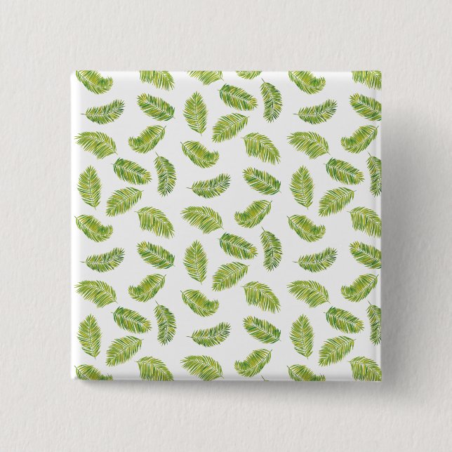 Tropical palms 15 cm square badge (Front)