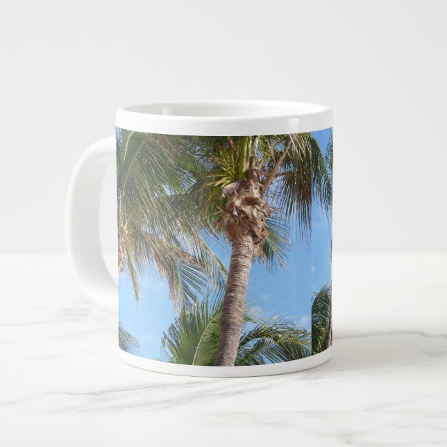 Tropical Palms Against Blue Sky Mug (Front Left)