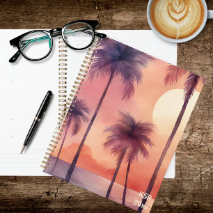 Tropical Palms at Sunset Planner