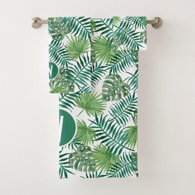 Tropical Palms Bath Towels Personalise (Insitu)