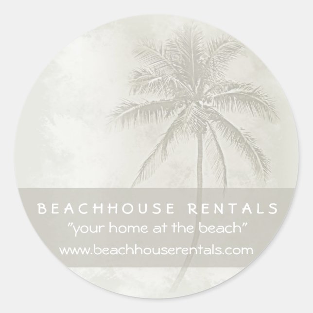 Tropical Palms Classic Round Sticker (Front)
