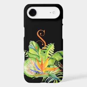 Tropical Palms & Floral Monogram S