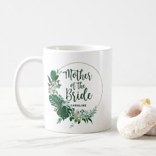 Tropical Palms Gold Circle Mother of the Bride Coffee Mug