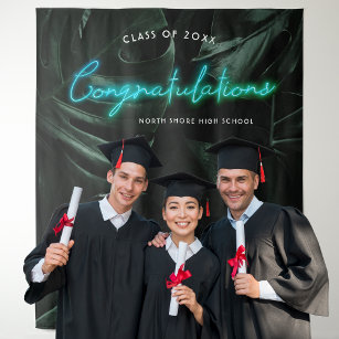 Tropical Palms   Graduation Photo Booth Backdrop Tapestry
