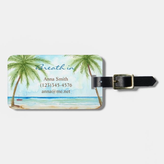 Tropical Palms Luggage Tag (Front Horizontal)