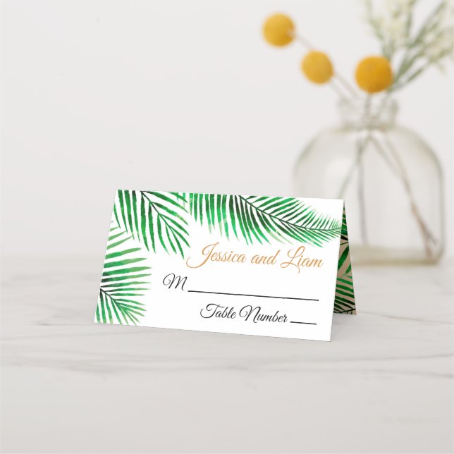 Tropical Palms Place Card (Front)