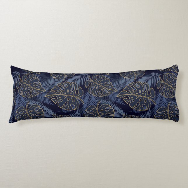 Tropical Palms Print Body Pillow (Front)