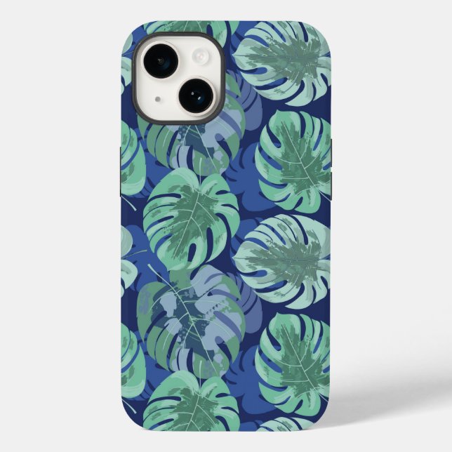 Tropical Palms Print iPhone 14 Case (Back)