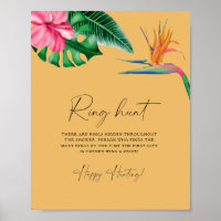 Tropical palms - Ring hunt bridal shower game
