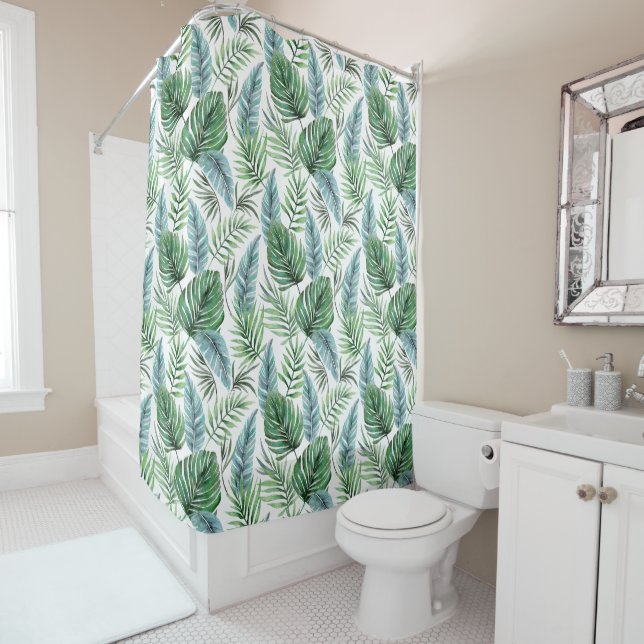 Tropical Palms Shower Curtain  (In Situ)