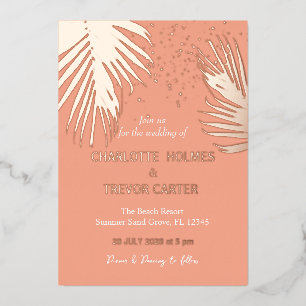 Tropical Palms Summer Beach Wedding Gold