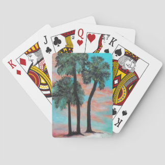 TROPICAL PALMS SUNSET II Playing Cards