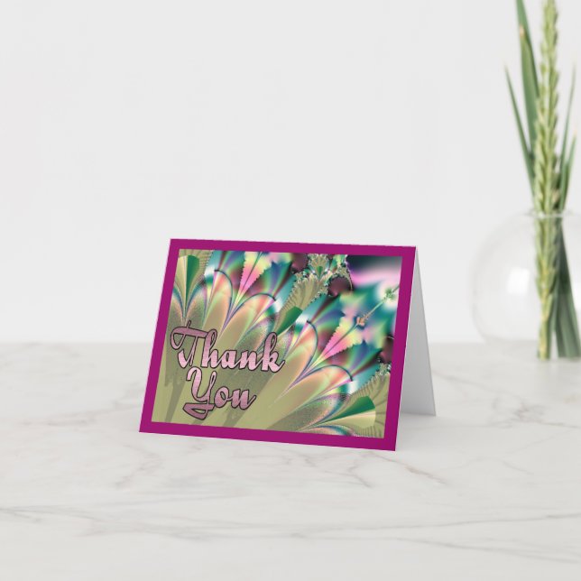 Tropical Palms Thank You Card (Front)