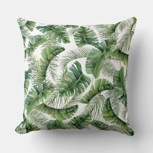 Tropical Palms Throw Pillow (Front)