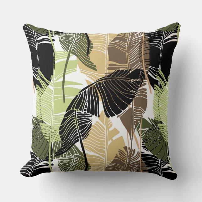 Tropical Palms Throw Pillow (Front)