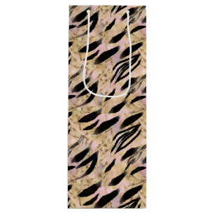 Tropical Palms Tiger Animal Print Wine Gift Bag
