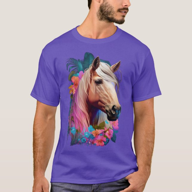 Tropical Palomino Horse Tshirt (Front)