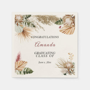  Tropical Pampas Grass Banana Leaves Napkin